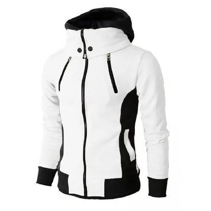 Zip UP Hooded Fake Two Pieces Jacket