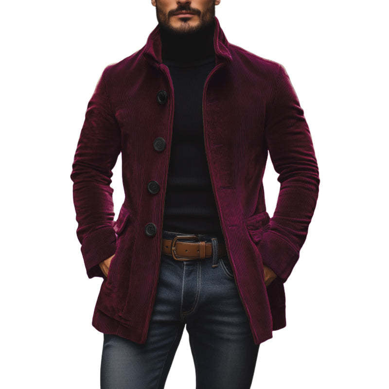 Pocket Button Solid Color Men Blazer