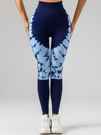 Tie-dye Women's Yoga Leggings With High Waistband, Moisture-Wicking, And Stretchy