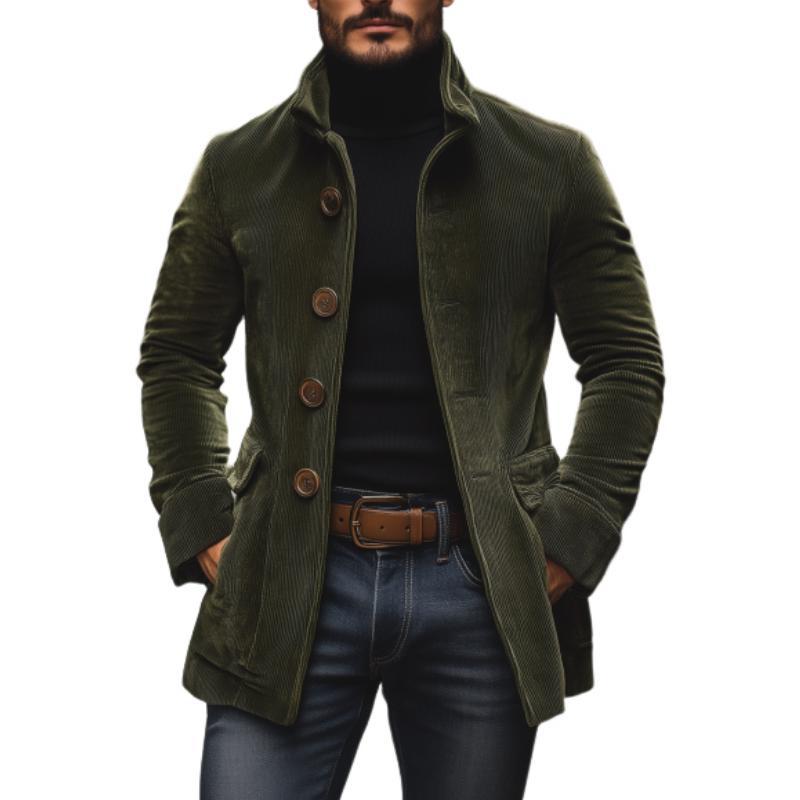 Pocket Button Solid Color Men Blazer